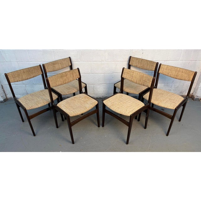Mid-Century Modern Set of Six Mid-Century Modern Danish Dining Chairs Attributed to Erik Buch For Sale - Image 3 of 14
