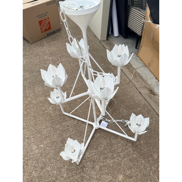 Metal Visual Comfort Alberto Medium Two Tier Chandelier Plaster White For Sale - Image 7 of 9