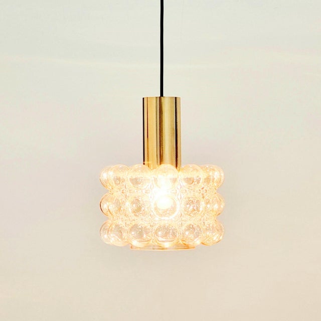 1970s Mid-Century Space Age Amber Bubble Glass Pendant Light by Helena Tynell for Limburg, Germany, 1960s/1970s For Sale - Image 5 of 10