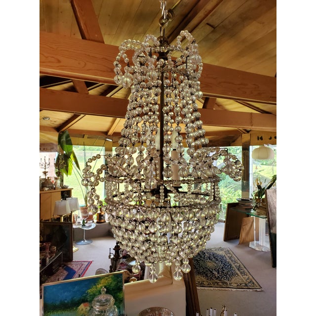 Metal Vintage Maison Bagues Style Petite French Chandelier For Sale - Image 7 of 7