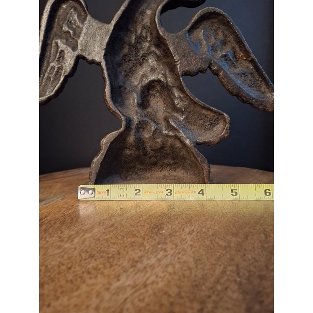 Antique Cast Iron Eagle on Rock Doorstop Patriotic Americana Hubley or Albany For Sale - Image 15 of 17