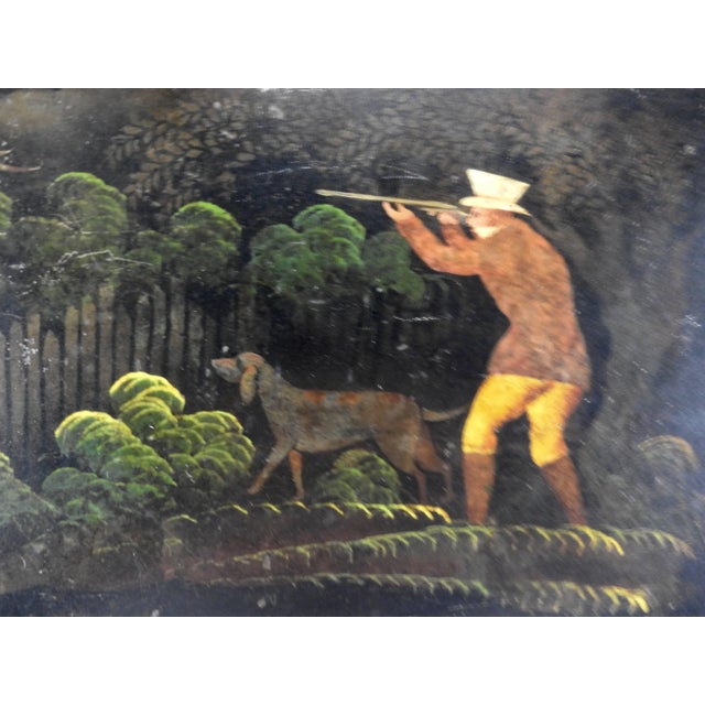 1800s New England Tableware Tray With Hunt Scene For Sale - Image 9 of 11
