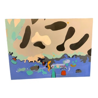 Late 20th Century “Biological Game” Holly Keller Abstract Acrylic Painting For Sale