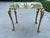 This newly-upholstered antique stool features gilded cast iron legs in the Art Nouveau style. The 15" long legs are...