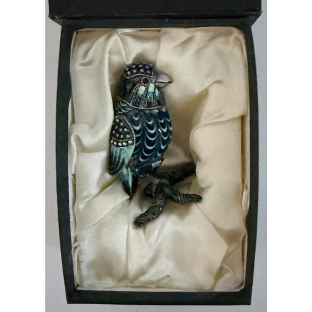 2006 Fitz and Floyd Guild Collection Jeweled Blue Hawk Figurine With Box For Sale - Image 10 of 13