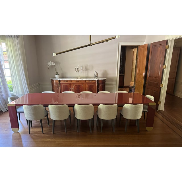 Wood Custom Contemporary French Inspired Dining Table For Sale - Image 7 of 12