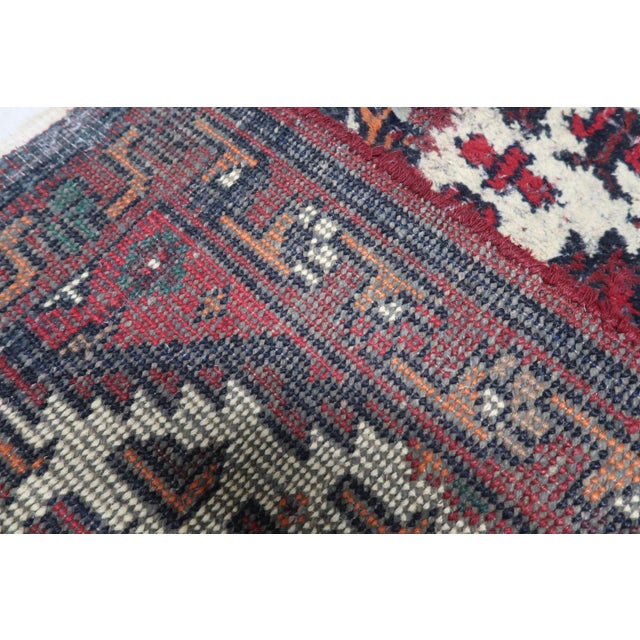 Textile 1970s, Handmade Vintage Persian Hamadan Rug 2' X 4' For Sale - Image 7 of 11
