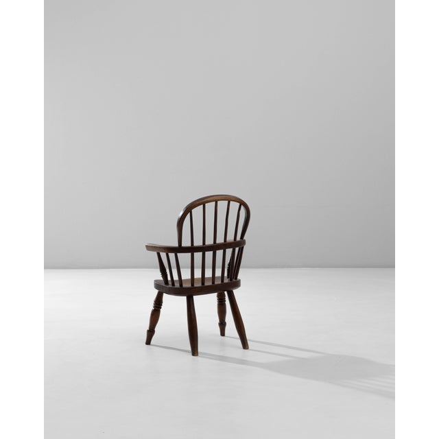 English 19th Century English Small Spindle-Back Wooden Armchair For Sale - Image 3 of 18