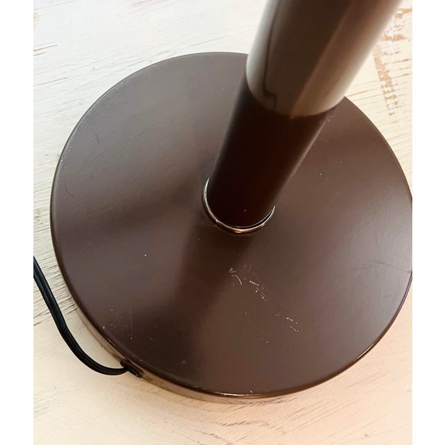 1970's Retro Brown Gooseneck Table Lamp For Sale - Image 4 of 5