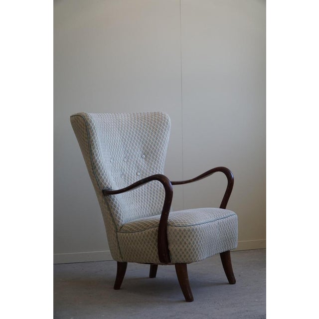 Set of Danish Modern Lounge Chair with Footstool in Beech by Slagelse Mobelvaerk, 1960s For Sale - Image 14 of 18