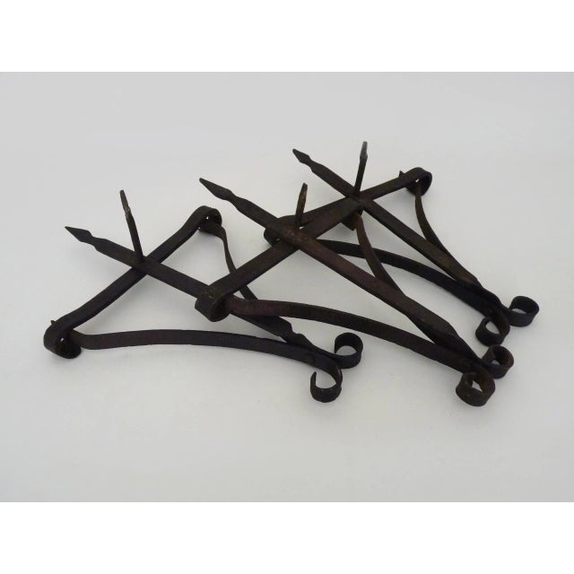 Large Wrought Iron Wall Candleholders, Set of 3 For Sale - Image 7 of 9