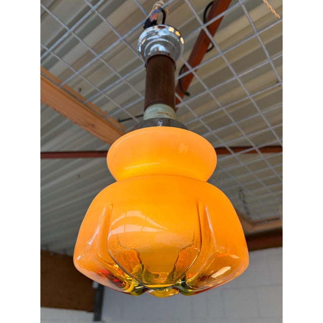 Amber Colored Murano Glass Ceiling Lamp, Italy, 1960s For Sale - Image 10 of 14
