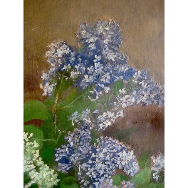 Still Life Glycine in a Vase Oil Painting 19th Century, Framed For Sale - Image 9 of 12