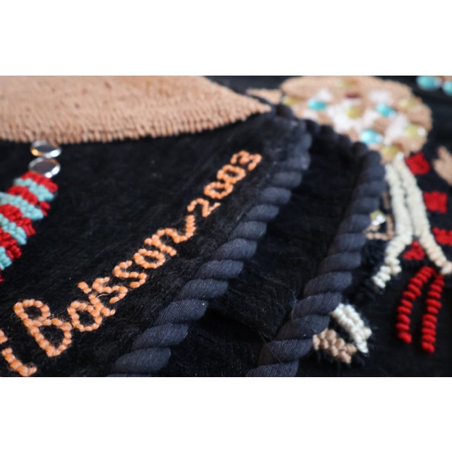 Vintage 2003–2004 Judi Boisson Hand-Hooked Equestrian Horse & Saddle Velvet Pillow Covers – Pair For Sale - Image 16 of 18