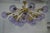 Mid-Century Murano Periwinkle Art Glass and Brass Chandelier and Pendant For Sale - Image 4 of 9