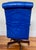 1990s 1990s Vibrant Royal Tufted Blue Leather Brass Chesterfield Executive Desk Chair with Nailhead Trim For Sale - Image 5 of 9