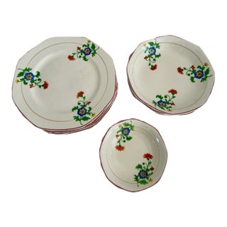 Vintage Homer Laughlin Yellowstone Arcadia Plates & Bowls - 12 Pieces For Sale