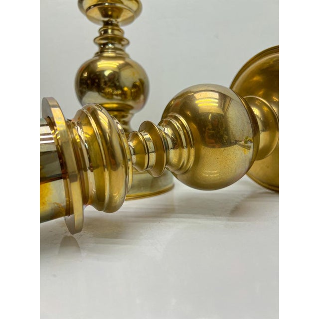 Vintage Brass Spheric Table Lamps, France, 1960s, Set of 2 For Sale - Image 9 of 14