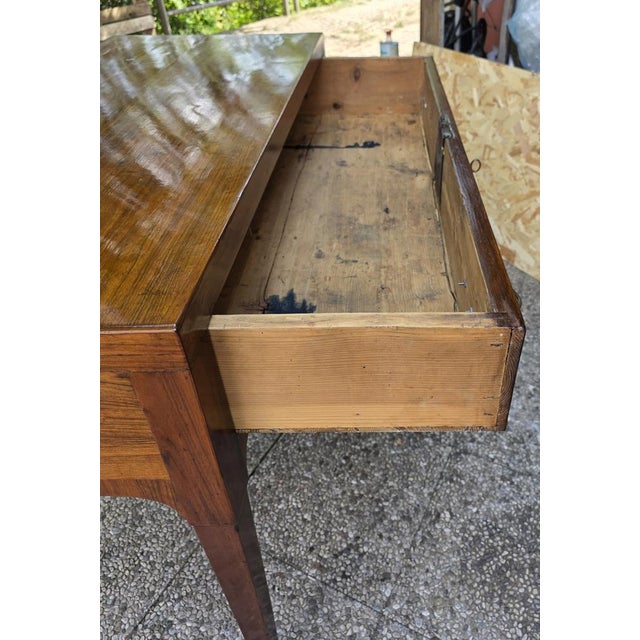Empire Walnut Writing Desk, Venice, Italy, 19th Century For Sale - Image 4 of 12