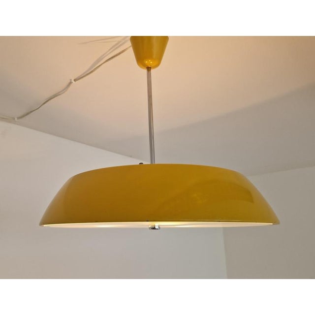 Yellow Mid-Century Ufo Pendant attributed to Josef Hurka for Napako, 1970s For Sale - Image 8 of 11