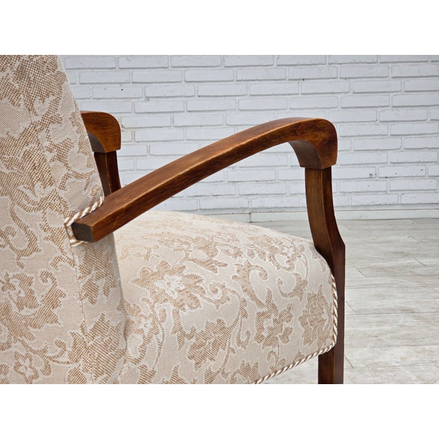 Danish Beech Armchair with Wool Upholstery, 1960s For Sale - Image 14 of 18