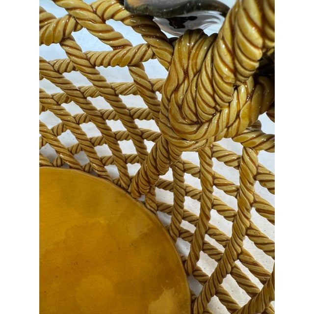 Brown Primo'Gi Ceramic Woven Basket, Signed For Sale - Image 8 of 12