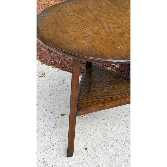 Brown Vintage English Oak Cricket Table by Fauld England For Sale - Image 8 of 14