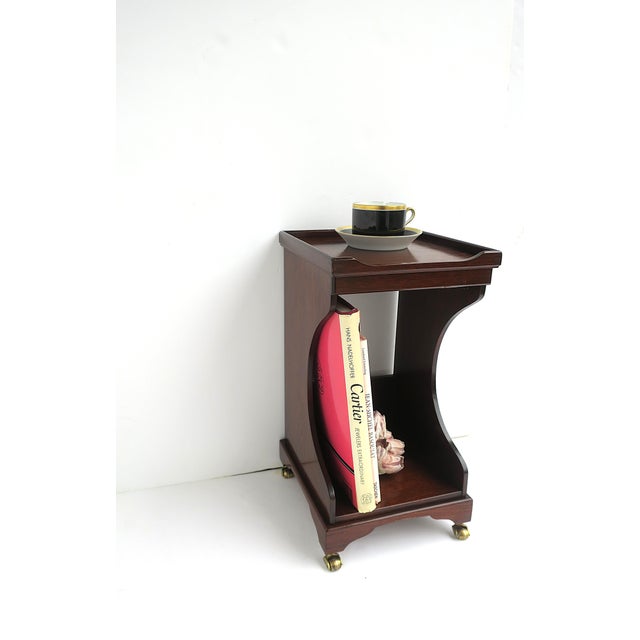 Telephone Table Mahogany Wood Leather, Two Avail. For Sale In New York - Image 6 of 12