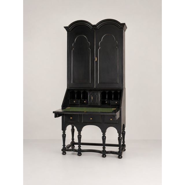 19th Century English Writing Desk in Black Lacquer For Sale - Image 9 of 9