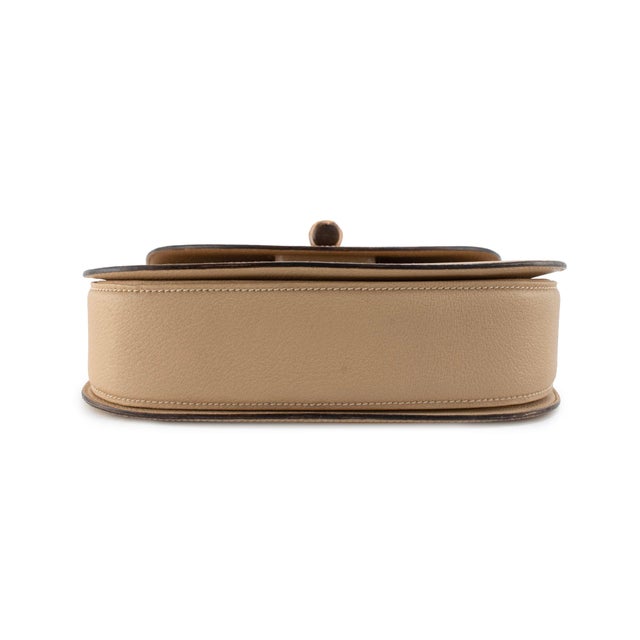 Gucci Bamboo 1947 Vintage Beige Leather Turn-Lock Top Handle Shoulder Bag For Sale In Houston - Image 6 of 11