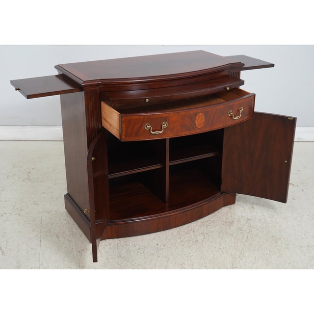 Traditional Henkel Harris Mahogany Bow Front Server For Sale - Image 3 of 18