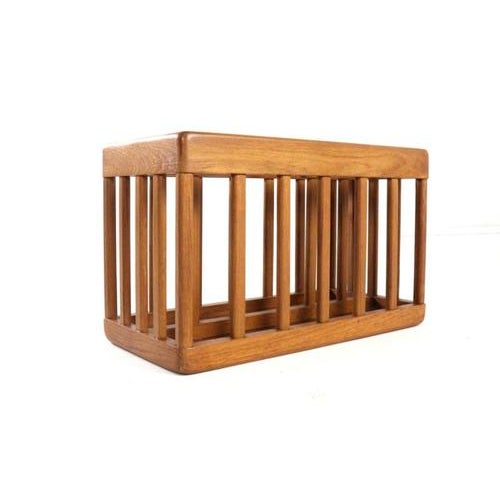 Wood Vintage Wooden Magazine Holder For Sale - Image 7 of 13