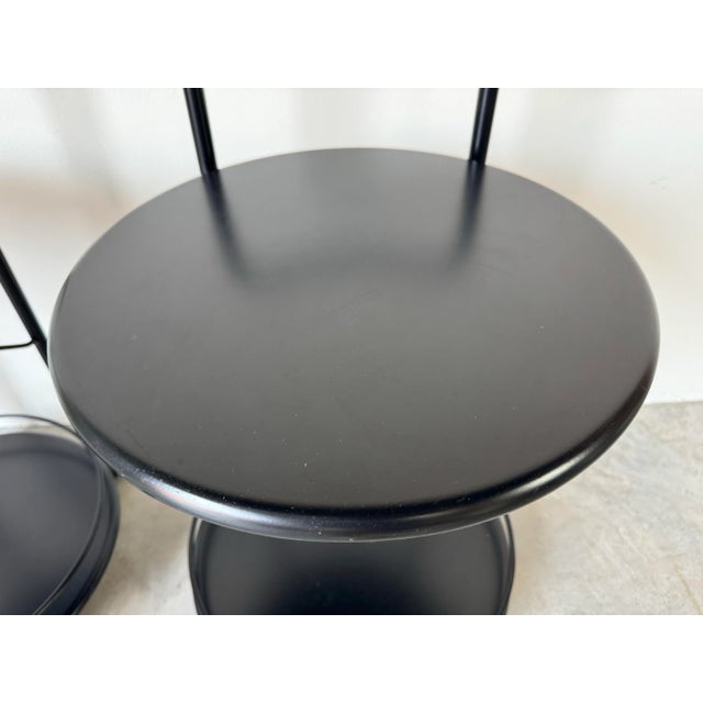 Metal Italian Postmodern Bonaldo Casa Two - Tier Rolling Side Tables - A Pair/ Sold For Sale - Image 7 of 12