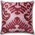 Mid-Century Modern Blush Pink & Rose Ikat Velvet Throw Pillow 16x16 | Soft Classic Luxury For Sale - Image 3 of 7