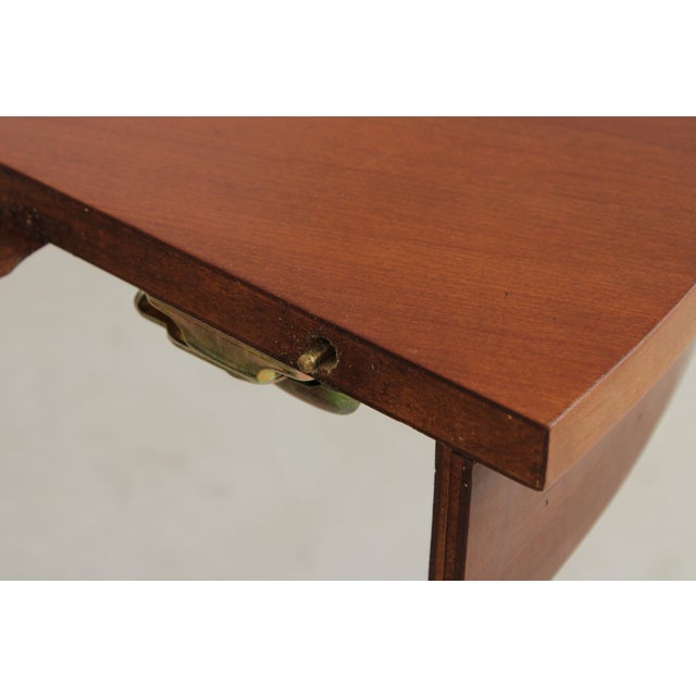 Wood Ethan Allen Round Cherry Neoclassical Dining Room Table For Sale - Image 7 of 17