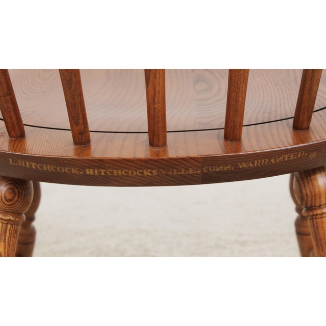 Set of 6 Hitchcock Oak Windsor Style Dining Room Chairs For Sale - Image 12 of 18