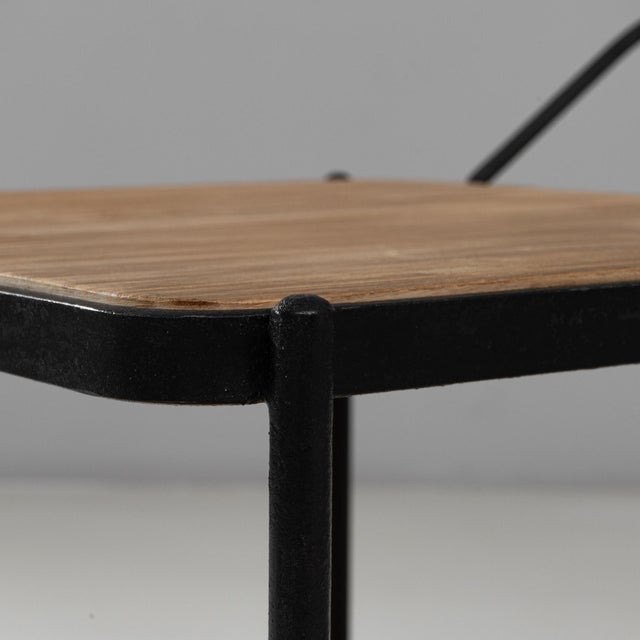 1950s French Two-Tier Metal and Wood Bar Cart With Bottle Holder For Sale - Image 9 of 18