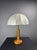 Mid-Century Austrian Hollywood Regency Oak and Brass Table Lamp with Mushroom Shade, 1960s For Sale - Image 6 of 17