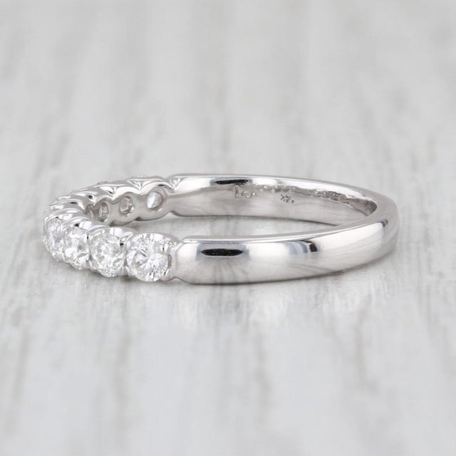 0.61ctw Diamond Wedding Anniversary Band 14k White Gold Stackable Sz 8-8.25 Ring For Sale - Image 4 of 8