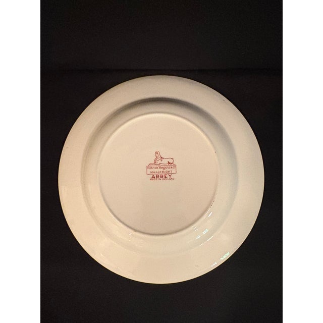 Mid 20th Century Mid 20th Century Red and White Bowl in the Abbey Pattern From Dutch Manufacturer Petrus Ragouta Co. For Sale - Image 5 of 7