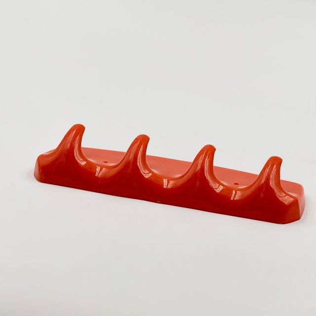 Plastic Orange Space Age Wall Hooks by Gilac, 1970s For Sale - Image 7 of 11