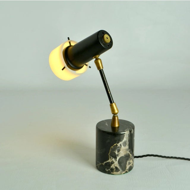 1950s Table Lamp on Black Marble Base from Stilux, 1950s For Sale - Image 5 of 11