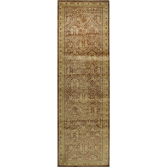3x10 Sloane Lydia Beige Transitional Floral Hand Knotted Afghan Wool Carpet Rug For Sale - Image 4 of 6