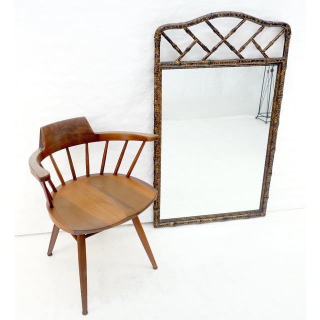 Faux Bamboo Tortoise Finish 29x48" Rectangle Wall Mirror MINT For Sale - Image 9 of 13