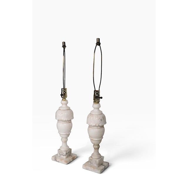 Vintage Alabaster Table Lamps - a Pair For Sale - Image 4 of 13