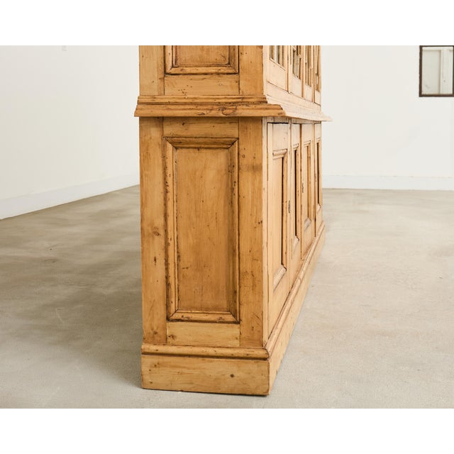 English George III Style Pine Astral Glazed Bibliotheque Bookcase For Sale - Image 10 of 17