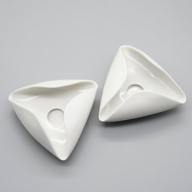 Modernist Organic Porcelain Candleholders by Hans Achtziger for Hutschenreuther, Germany, 1960s, Set of 2 For Sale - Image 11 of 11