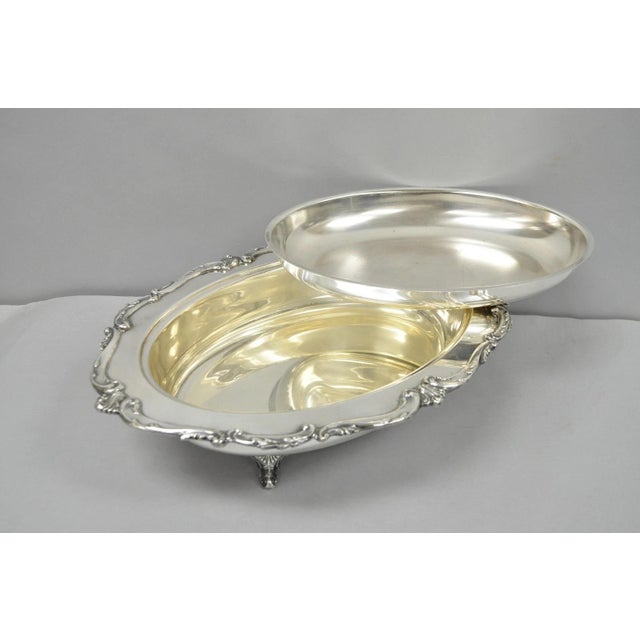 Vintage Eton Victorian Silver Plated Large Oval Covered Warming Dish Platter For Sale - Image 14 of 18