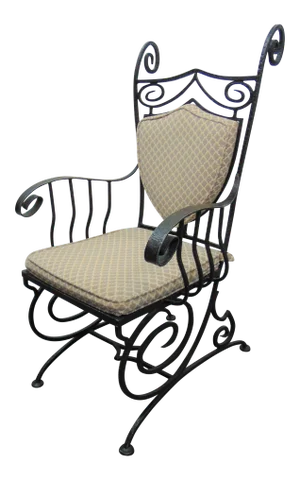 Hammered Iron Upholstered Armchair