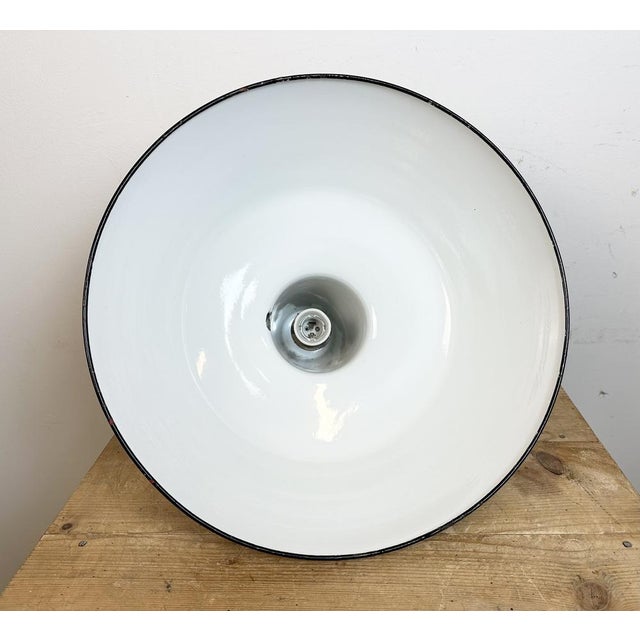Industrial Grey Enamel Factory Pendant Lamp from Philips, 1960s For Sale - Image 13 of 16